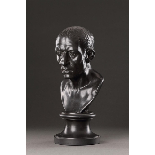 695 - A WEDGWOOD BLACK BASALT LIBRARY BUST OF CICERO (106-43 BC) CIRCA 1780-1795 Depicting the Roman Orato... 