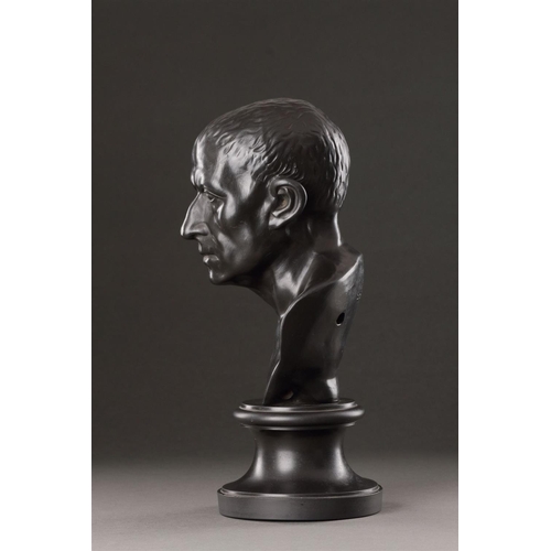 695 - A WEDGWOOD BLACK BASALT LIBRARY BUST OF CICERO (106-43 BC) CIRCA 1780-1795 Depicting the Roman Orato... 