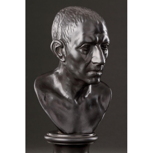 695 - A WEDGWOOD BLACK BASALT LIBRARY BUST OF CICERO (106-43 BC) CIRCA 1780-1795 Depicting the Roman Orato... 