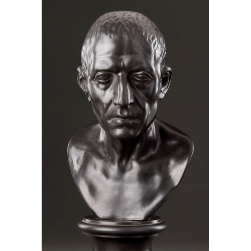 695 - A WEDGWOOD BLACK BASALT LIBRARY BUST OF CICERO (106-43 BC) CIRCA 1780-1795 Depicting the Roman Orato... 