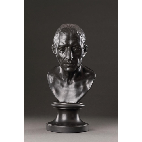 695 - A WEDGWOOD BLACK BASALT LIBRARY BUST OF CICERO (106-43 BC) CIRCA 1780-1795 Depicting the Roman Orato... 