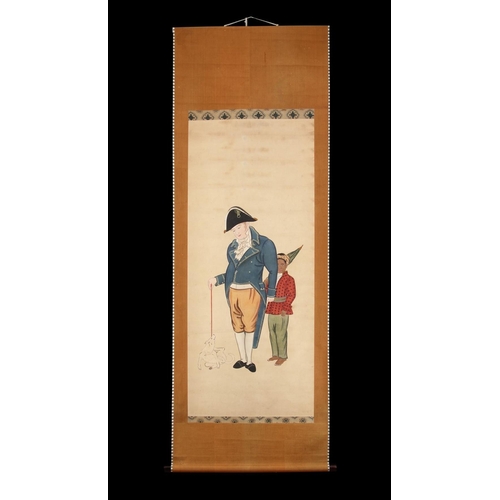 729 - A RARE SCROLL PAINTING DEPICTING THE EUROPEAN HENDRIK DOEFF (1764 - 1837) NAGASAKI SCHOOL, AFTER SHI... 