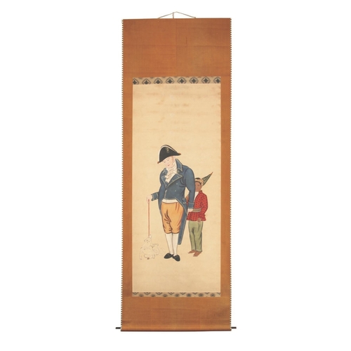 729 - A RARE SCROLL PAINTING DEPICTING THE EUROPEAN HENDRIK DOEFF (1764 - 1837) NAGASAKI SCHOOL, AFTER SHI... 