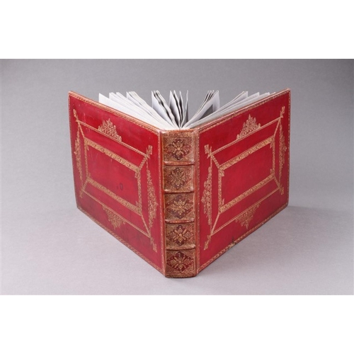 730 - A MUSEUM RED MOROCCO LEATHER PHOTOGRAPH ALBUM OF ANTIQUE CUTLERY 19TH CENTURY Illustrating a fine co... 