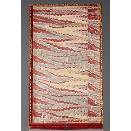 730 - A MUSEUM RED MOROCCO LEATHER PHOTOGRAPH ALBUM OF ANTIQUE CUTLERY 19TH CENTURY Illustrating a fine co... 