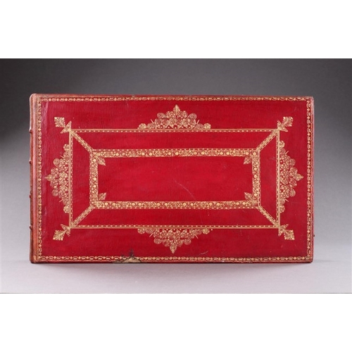 730 - A MUSEUM RED MOROCCO LEATHER PHOTOGRAPH ALBUM OF ANTIQUE CUTLERY 19TH CENTURY Illustrating a fine co... 