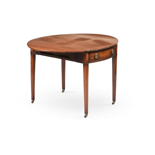 771 - A GEORGE III MAHOGANY OVAL PEMBROKE TABLE CIRCA 1790 69cm high, 57cm wide (with leaves down), 108.5c... 