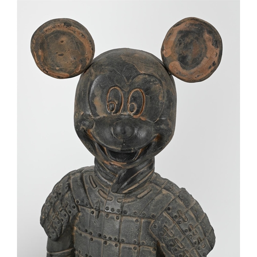 777 - λ LIZABETH EVA ROSSOF (AMERICAN, CONTEMPORARY), A GROUP OF THREE TERRACOTTA MODELS OF 'MICKEY MOUSE'... 