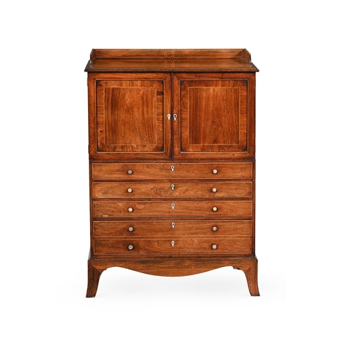 779 - Y A ROSEWOOD SIDE CABINET EARLY 19TH CENTURY AND LATER With a later three-quarter galleried moulded ... 