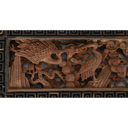 800 - A SET OF TWENTY FOUR CHINESE CARVED PANELS19TH CENTURYCentre sections carved with  various motifs, f... 