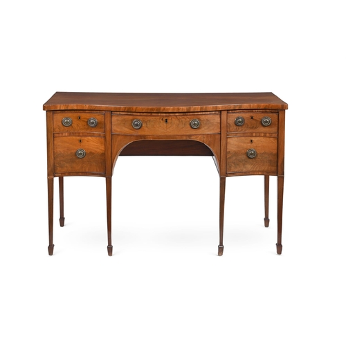 816 - A GEORGE III MAHOGANY SERPENTINE FRONTED SIDEBOARD CIRCA 1790 90cm high, 137cm wide, 62cm deep  Prov... 