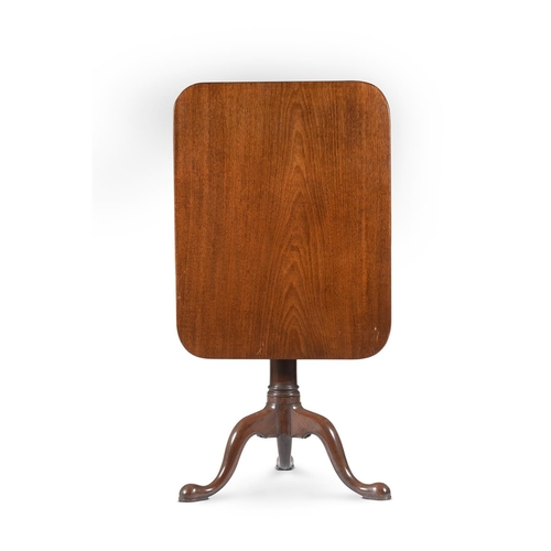 861 - A GEORGE II MAHOGANY TRIPOD TABLE MID 18TH CENTURY With rectangular tilt top 70cm high, the top 75cm... 