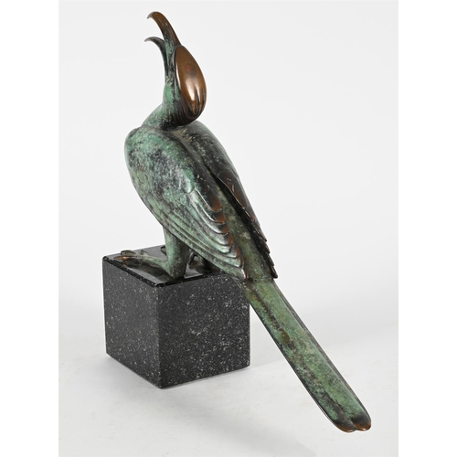 864 - λ DIETMAR WIENING, A PATINATED BRONZE MODEL OF A HORNBILL LATE 20TH CENTURYThe avian modelled with h... 