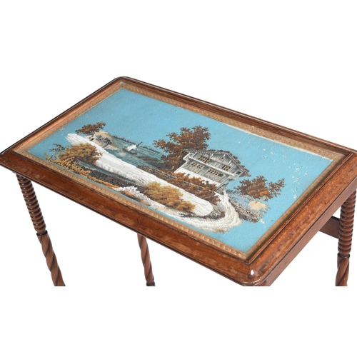 883 - Y A VICTORIAN ROSEWOOD AND BEADWORK NEST OF QUARTETTO TABLES CIRCA 1860 Each with glazed beadwork pa... 