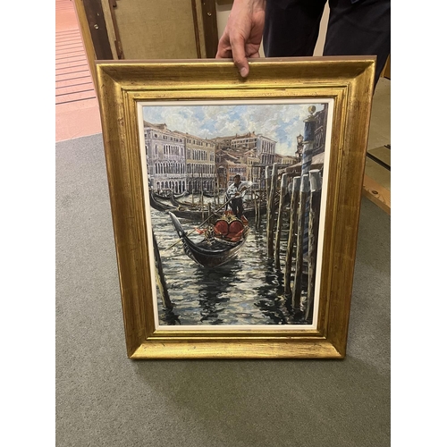 109 - ROSEMARY M. LOWNDES (20TH CENTURY)GONDOLA, RIVA DEL VIN CANAL GRANDE Oil on canvas Signed, titled an... 