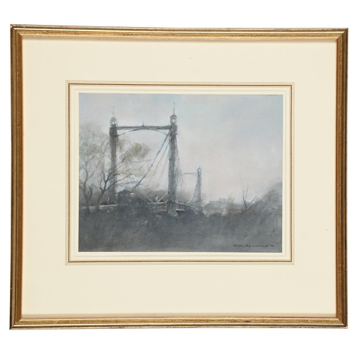 11 - λ ROY HAMMOND (BRITISH B.1934)THE ALBERT BRIDGE, THAMESWatercolourSigned and dated 98 (lower right)1... 