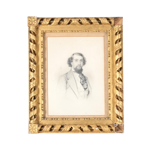 143 - BRITISH SCHOOL (19TH CENTURY)PORTRAIT OF MR C.B. BRAHAM AT CANNESPencilIndistinctly signed and dated... 