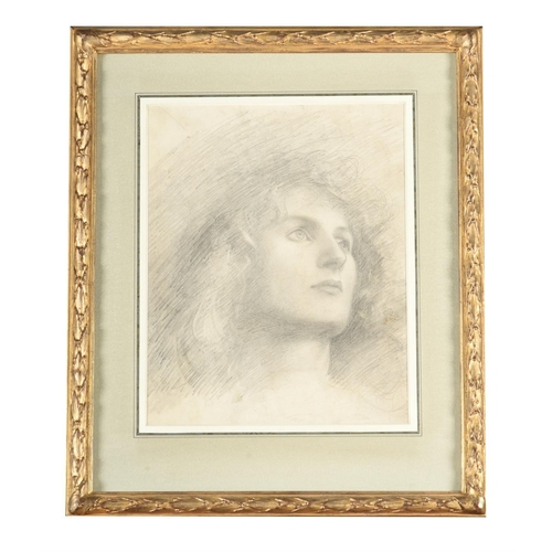 160 - ROBERT SIDNEY CATTERSON-SMITH (BRITISH 1853-1938) STUDY OF A WOMAN'S HEAD Pencil 32.3 x 29.8cm (12½ ... 