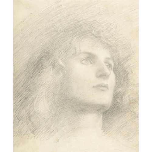 160 - ROBERT SIDNEY CATTERSON-SMITH (BRITISH 1853-1938) STUDY OF A WOMAN'S HEAD Pencil 32.3 x 29.8cm (12½ ... 