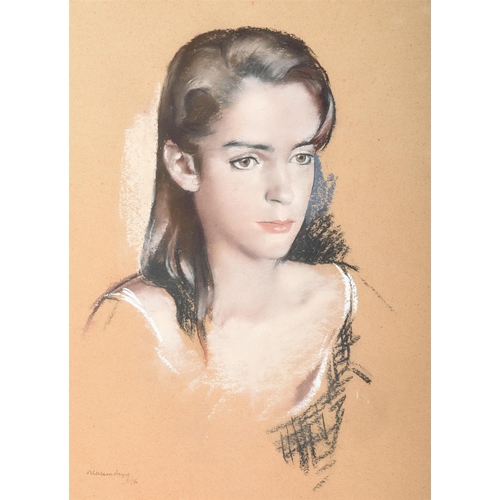 164 - λ WILLIAM DRING (BRITISH 1904-1990) HEAD OF A GIRL Pastel and washSigned and dated '76 (lower left)4... 