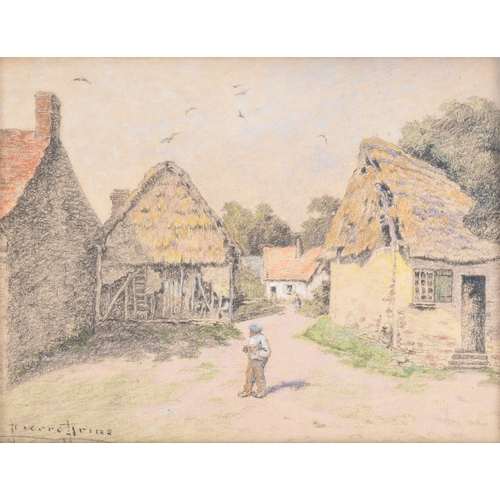 181 - PIERRE ERNEST PRINS (FRENCH 1838-1913)LE HAMEAU EN SEINE-ET-OISE Pastel and watercolourSigned (lower... 