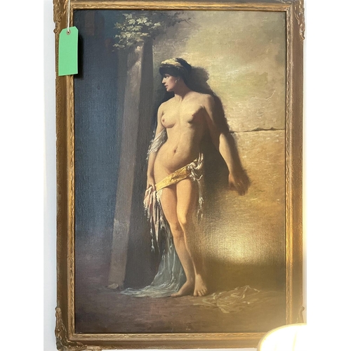 215 - NEOPOLITAN SCHOOL (19TH CENTURY)STANDING NUDEOil on canvas87 x 59cm (34¼ x 23 in.)Measurements do no... 