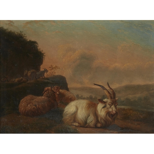 43 - DUTCH SCHOOL (17TH CENTURY)SHEEP AND GOATS IN A LANDSCAPEOil on panel25 x 34cm (9¾ x 13¼ in.)Measure... 