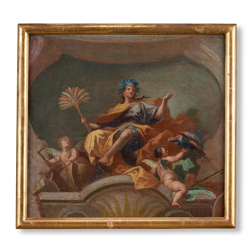 47 - CIRCLE OF CARLO INNICENZO CARLONE (ITALIAN 1686 - 1775)THE PERSONIFICATION OF AMERICA; AND THE PERSO... 