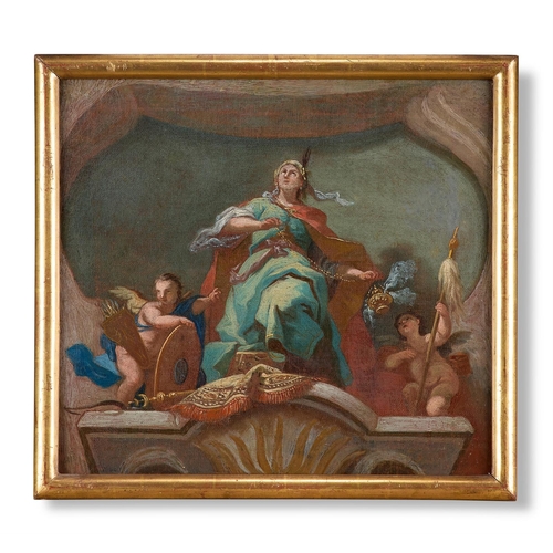 47 - CIRCLE OF CARLO INNICENZO CARLONE (ITALIAN 1686 - 1775)THE PERSONIFICATION OF AMERICA; AND THE PERSO... 