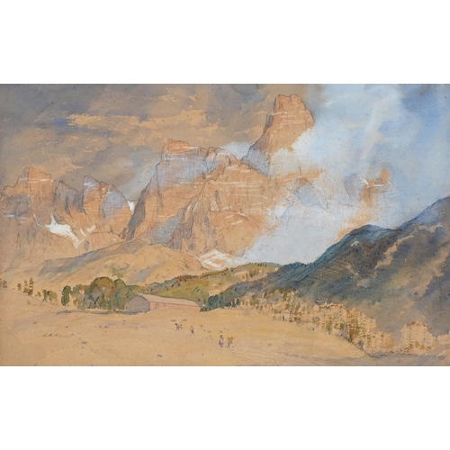 6 - λ CECIL ARTHUR HUNT (BRITISH 1873-1965)ROLLE PASSO, DOLOMITES, ITALYWatercolourSigned and titled (lo... 