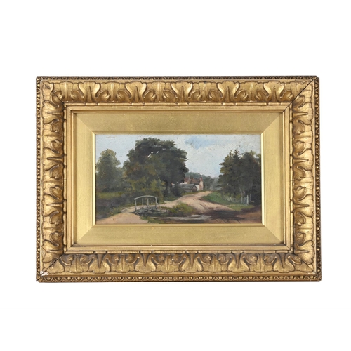 61 - ATTRIBUTED TO JAMES HERBERT SNELL (BRTISIH 1861-1935)A PAIR OF SMALL LANDSCAPES, POSSIBLY NEWBURY Oi... 