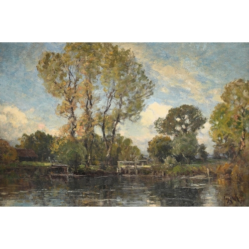 63 - JOSE WEISS (19TH CENTURY)THE RIVER TEST Oil on canvasSigned (lower right)50 x 75cm (19½ x 29½ in.)Pr... 