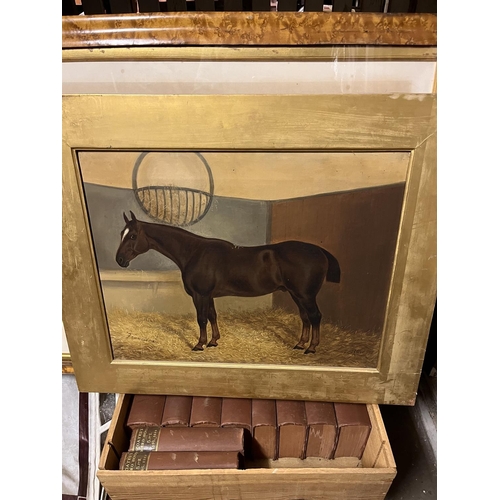 66 - F. CLIFTON (19TH CENTURY)FRANCISCAN, A HORSE IN A STABLE Oil on canvasSigned (lower left)40 x 50cm (... 