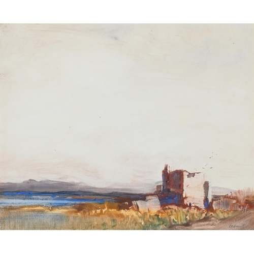 7 - λ CECIL ARTHUR HUNT (BRITISH 1873-1965)THE RUIN OF THE LAKEWatercolourSigned (lower right)31 x 38cm ... 