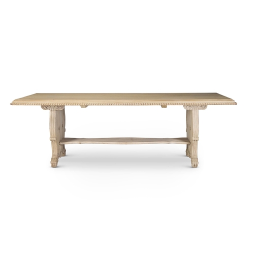 213 - A LIMED TEAK REFECTORY TABLE IN ANGLO-INDIAN TASTE INDIAN, SECOND HALF 20TH CENTURY The rectangular ... 