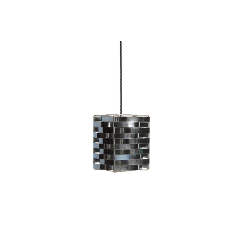 214 - TWO CHROME METAL LIGHTSMID-20TH CENTURY; The hanging light in the style of Max Sauze, 20cm high, the... 