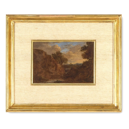 22 - ATTRIBUTED TO THOMAS BARKER OF BATH (BRITISH 1769-1847) TWO MOUNTAINOUS OIL SKETCHES Oil on paper la... 