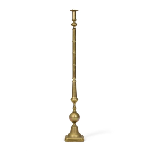 67 - A BRASS STANDARD LAMP BASE EARLY 20TH CENTURY, IN THE DUTCH 18TH CENTURY MANNERIn the form of an ove... 