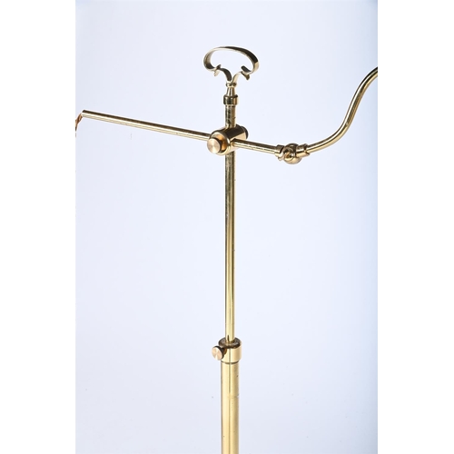 550 - A BRASS ADJUSTABLE READING LAMP BY ROBERT KIME LTD, MODERN103cm high minimum, 157cm high maximum, th... 