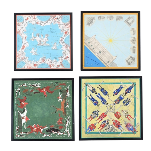 557 - A SET OF FOUR SCARF DESIGNS (BRITISH SCHOOL, LATE 19TH TO MID 20TH CENTURY)Gouache, pencil and colla... 