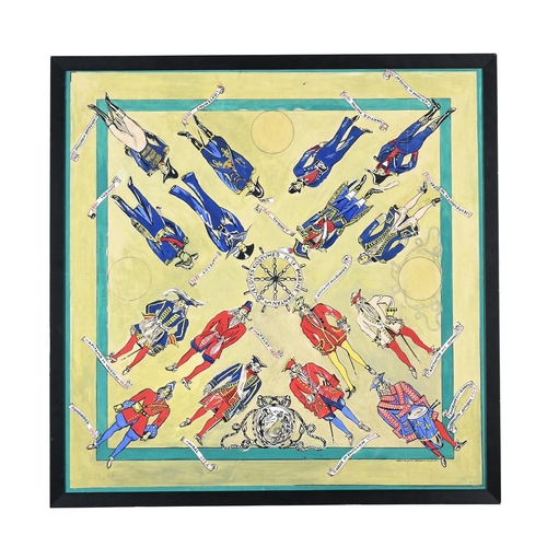 557 - A SET OF FOUR SCARF DESIGNS (BRITISH SCHOOL, LATE 19TH TO MID 20TH CENTURY)Gouache, pencil and colla... 