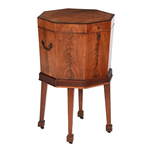 561 - A GEORGE III MAHOGANY AND CROSSBANDED CELLARET OR WINE COOLERLATE 18TH CENTURYWith interior division... 