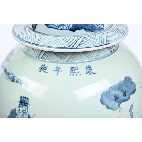 575 - A PAIR OF BLUE AND WHITE PORCELAIN TABLE LAMPSIN CHINESE STYLEapproximately 79cm high, 28cm wide, 28... 