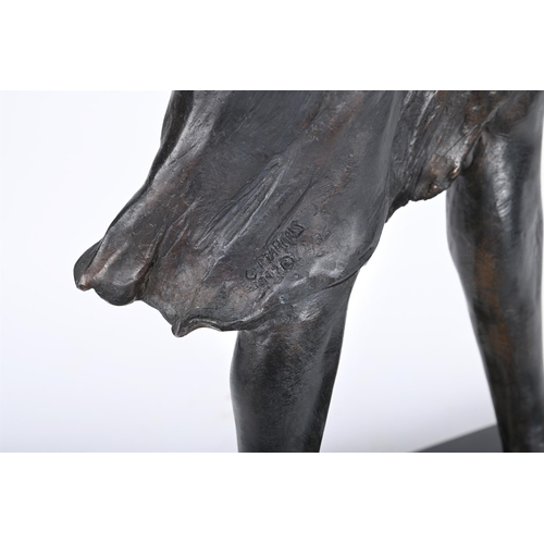 584 - λ GWEN MARCUS (AMERICAN B.1957)SUDDEN BREEZE Bronze with black patina Signed, dated 1997 and numbere... 