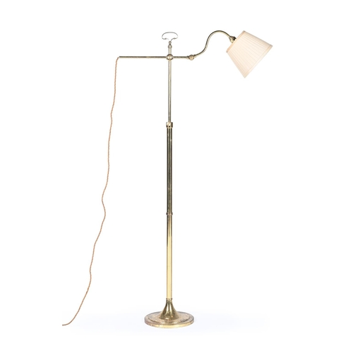 550 - A BRASS ADJUSTABLE READING LAMP BY ROBERT KIME LTD, MODERN103cm high minimum, 157cm high maximum, th... 