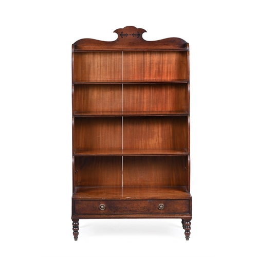 559 - Y A REGENCY MAHOGANY AND EBONY INLAID WATERFALL BOOKCASECIRCA 1820142.5cm high, 80cm wide, 35.5cm de... 