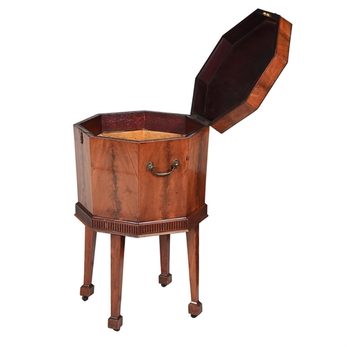 561 - A GEORGE III MAHOGANY AND CROSSBANDED CELLARET OR WINE COOLERLATE 18TH CENTURYWith interior division... 