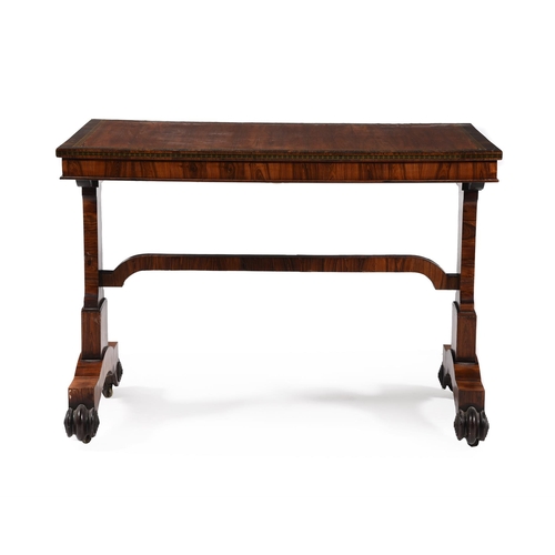 567 - Y A TULIPWOOD, COROMANDEL AND BRASS WRITING TABLE CIRCA 1825 AND LATER 72.5cm high, 99cm wide, 63.5c... 