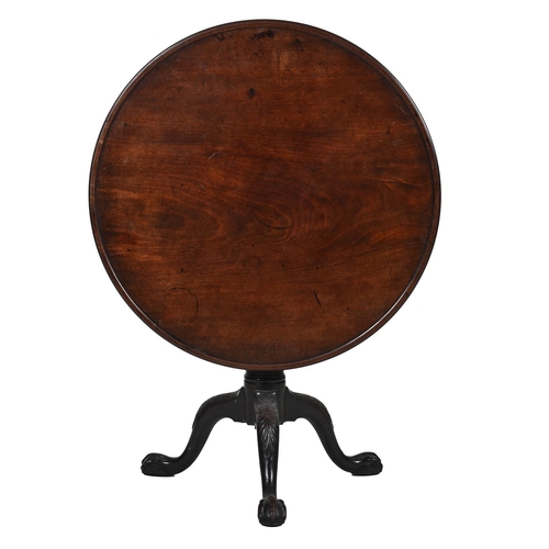 583 - AN EARLY GEORGE III MAHOGANY SUPPER TABLE CIRCA 1760 The single plank top above a birdcage action69c... 