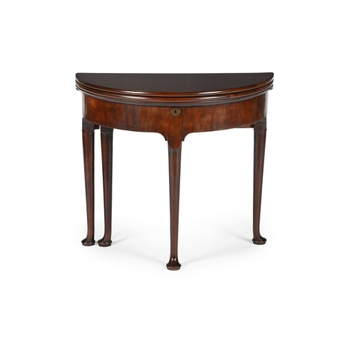 589 - A GEORGE II COMBINED TEA AND CARD TABLE CIRCA 1740 The double hinged tops enclosing a plain surface ... 